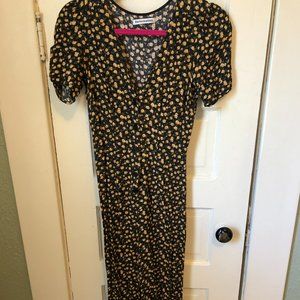 Reformation Black and Floral Romper